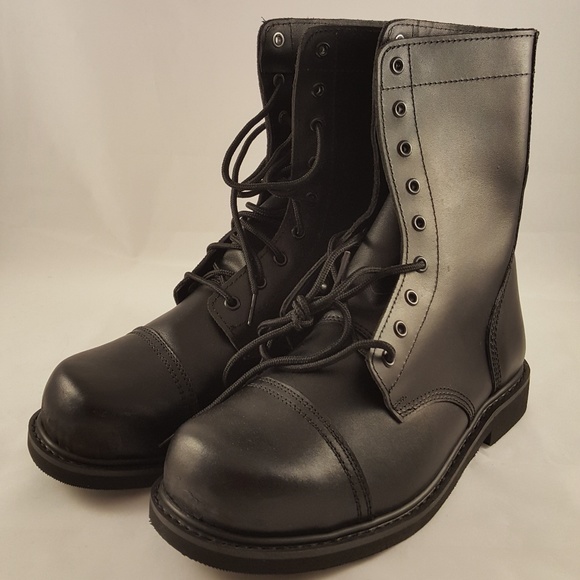 steel toe combat boot